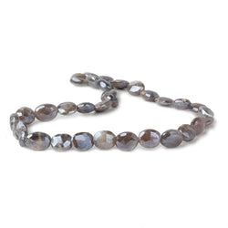 10x8-12x9mm Mystic Dark Platinum Grey Moonstone faceted ovals 14 inch 30 beads (ONLINE ORDER ONLY)