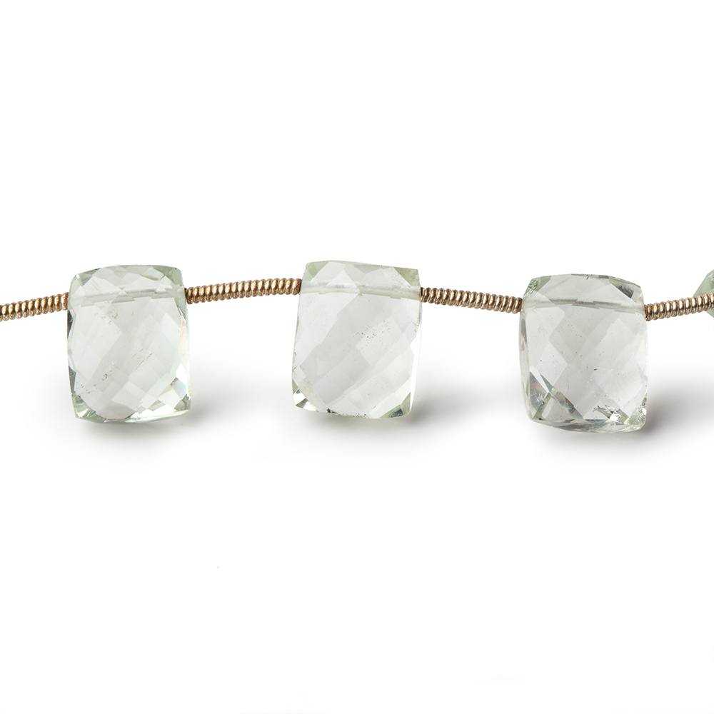 10x8-12x9mm Prasiolite Top Drilled Faceted Cushion Beads 8 inch 13 pieces (ONLINE ORDER ONLY)