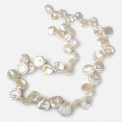 10x8-14x14mm Creamy Off White top drilled Keshi Freshwater Pearls AA 15.5 inch 43 pcs (ONLINE ORDER ONLY)