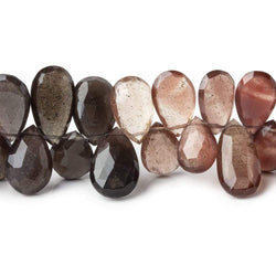 10x8-14x9mm Multi Color Scapolite faceted pear briolettes 8.5 inch 58 beads AAA (ONLINE ORDER ONLY)