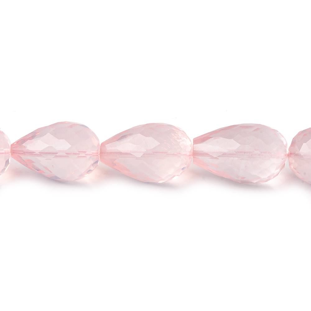 9x7-14x7mm Rose Quartz straight drilled faceted tear drops 16 inch 35 pieces (ONLINE ORDER ONLY)