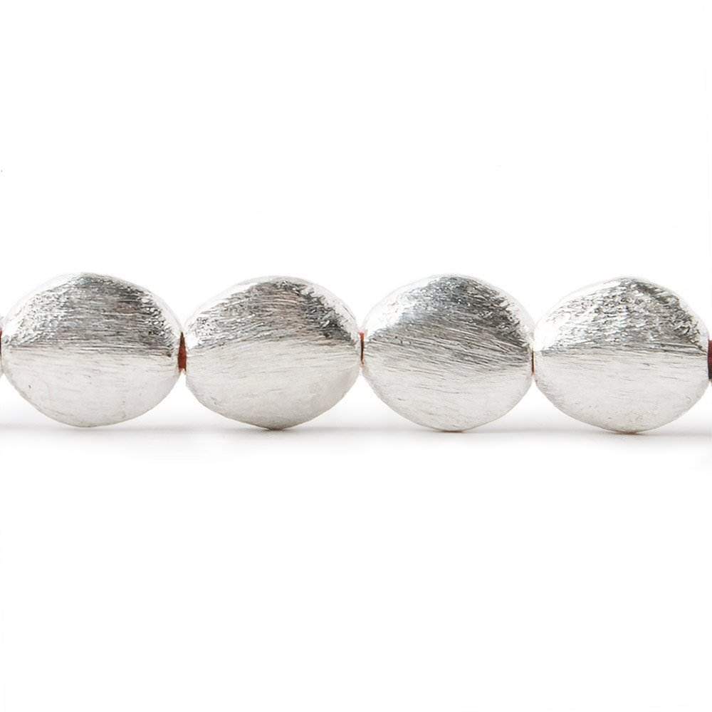 10x8mm Sterling Silver Plated Copper Brushed Oval 8 inch 22 pcs (ONLINE ORDER ONLY)