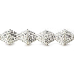10x8mm Sterling Silver Plated Copper Granulated Design Bicone 8 inch 20 pcs (ONLINE ORDER ONLY)