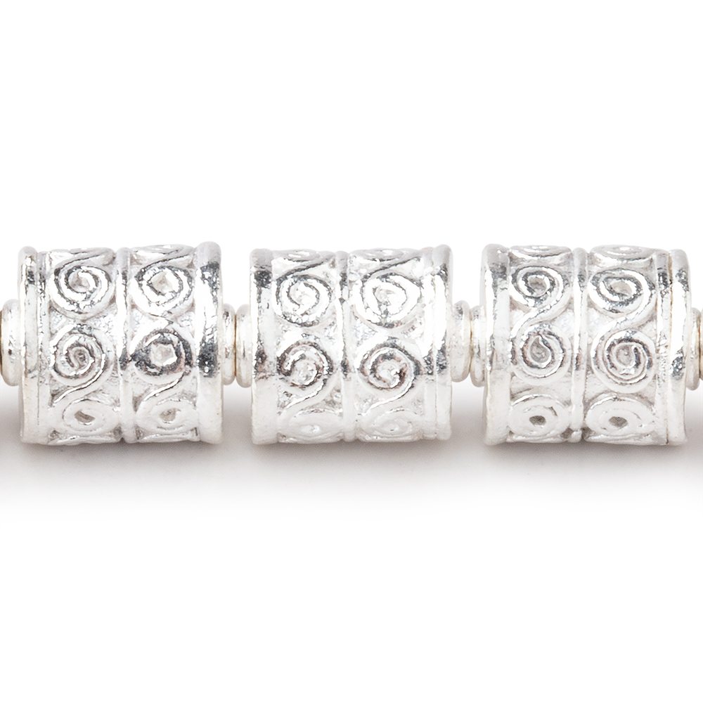 10x8mm Sterling Silver Plated Copper Wave Scroll Tube 8 inch 20 Beads (ONLINE ORDER ONLY)