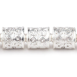 10x8mm Sterling Silver Plated Copper Wave Scroll Tube 8 inch 20 Beads (ONLINE ORDER ONLY)