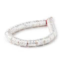 10x8mm Sterling Silver Plated Copper Wave Scroll Tube 8 inch 20 Beads (ONLINE ORDER ONLY)