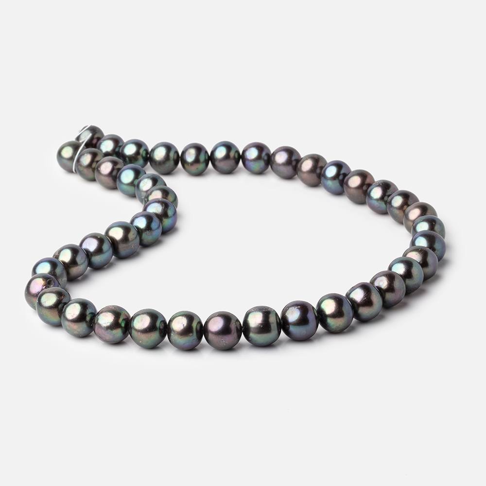 10x9-11x9mm Multi Color Peacock Off Round Freshwater Pearls 16 inch 42 pieces A (ONLINE ORDER ONLY)