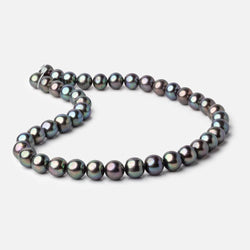 10x9-11x9mm Multi Color Peacock Off Round Freshwater Pearls 16 inch 42 pieces A (ONLINE ORDER ONLY)