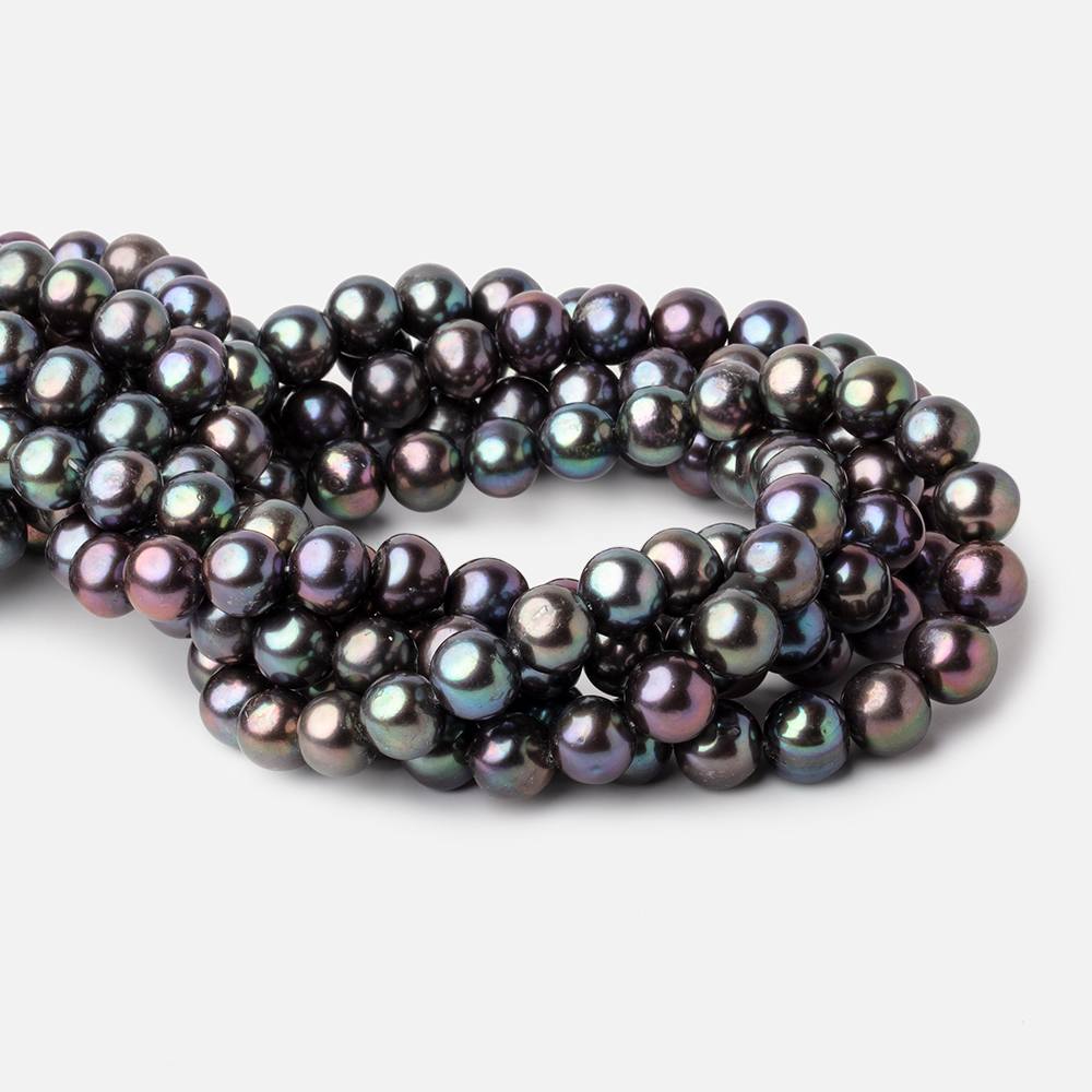 10x9-11x9mm Multi Color Peacock Off Round Freshwater Pearls 16 inch 42 pieces A (ONLINE ORDER ONLY)