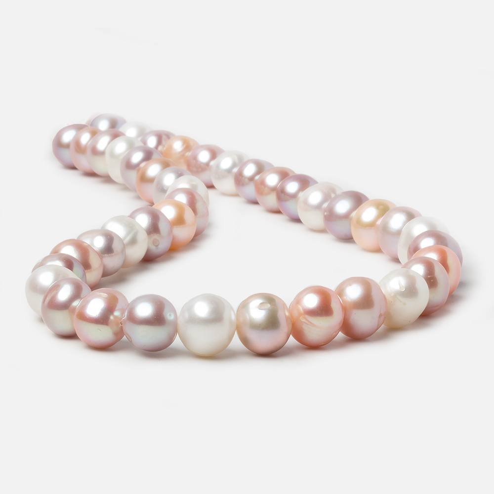 10x9-11x9mm Tri Color Off Round Freshwater Pearls 15.5 inch 42 pieces (ONLINE ORDER ONLY)