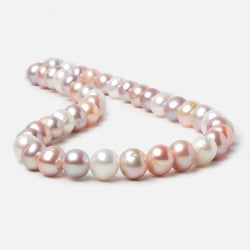 10x9-11x9mm Tri Color Off Round Freshwater Pearls 15.5 inch 42 pieces (ONLINE ORDER ONLY)