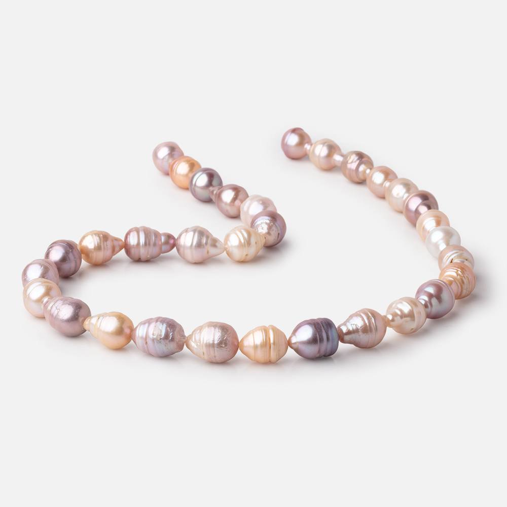 10x9-13x10mm Tri Color Ringed Baroque Freshwater Pearls 16 inch 27 Beads (ONLINE ORDER ONLY)