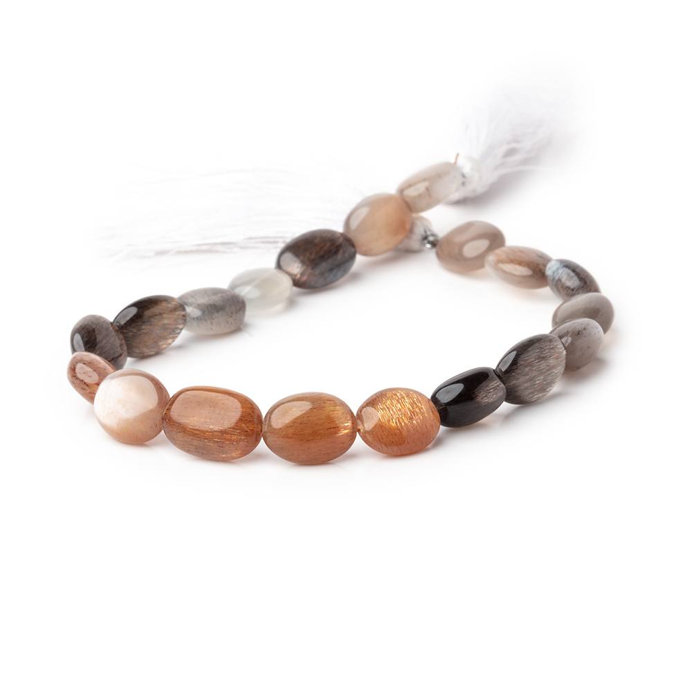 10x9-13x9mm Sunstone & Moonstone Plain Oval Beads 8.5 inch 18 pieces (ONLINE ORDER ONLY)