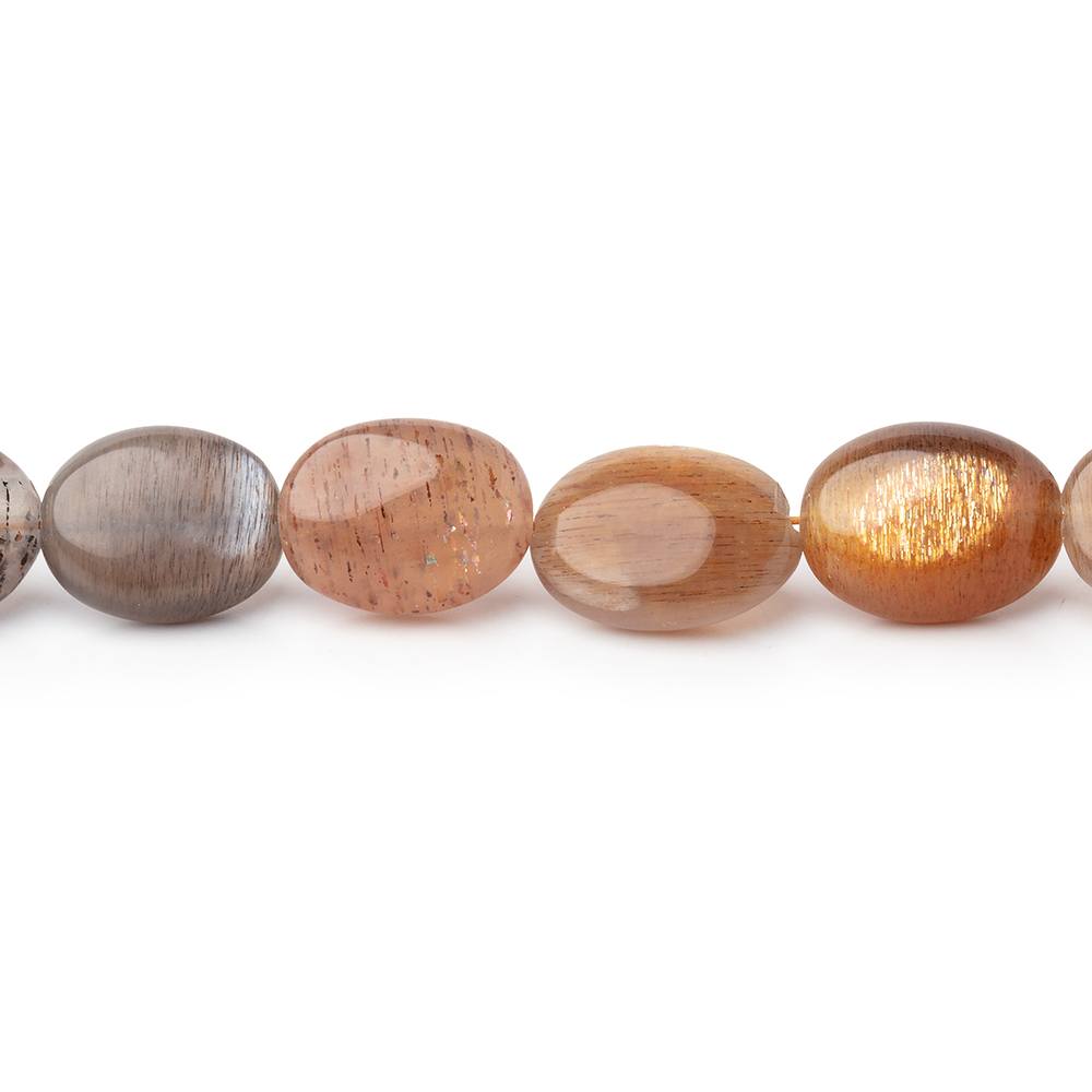 10x9-13x9mm Sunstone & Moonstone Plain Oval Beads 8.5 inch 18 pieces (ONLINE ORDER ONLY)