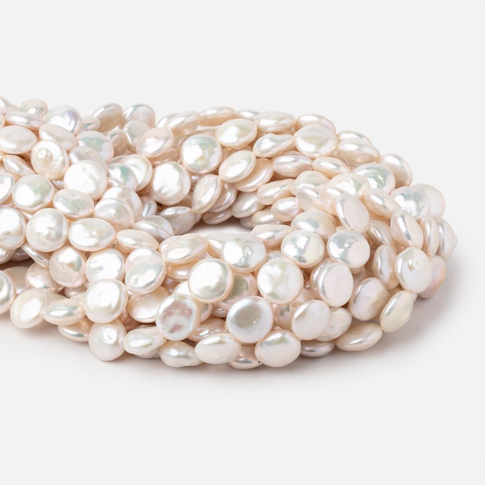 11-12mm Creamy White Coin Freshwater Pearls 15.5 inch 33 Beads AAA (ONLINE ORDER ONLY)