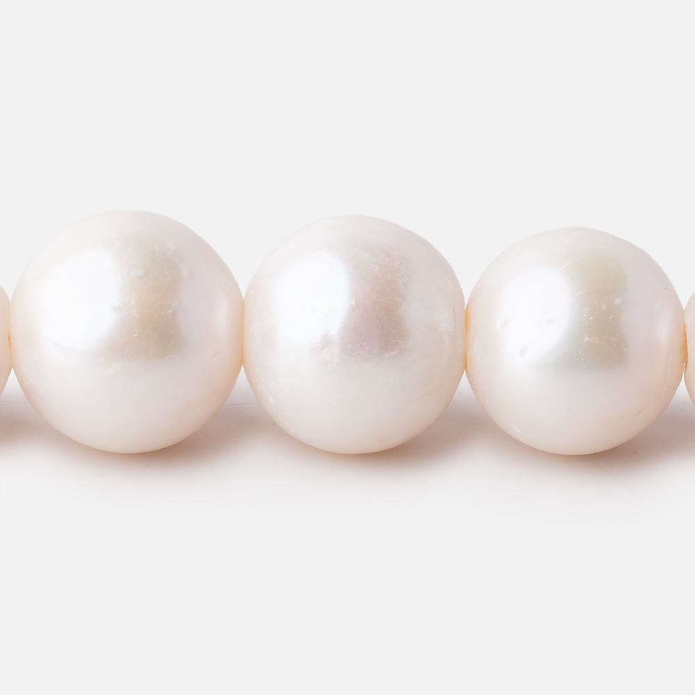 11-12mm Off White Off Round Large Hole pearls 8 inch 17 pieces AA (ONLINE ORDER ONLY)