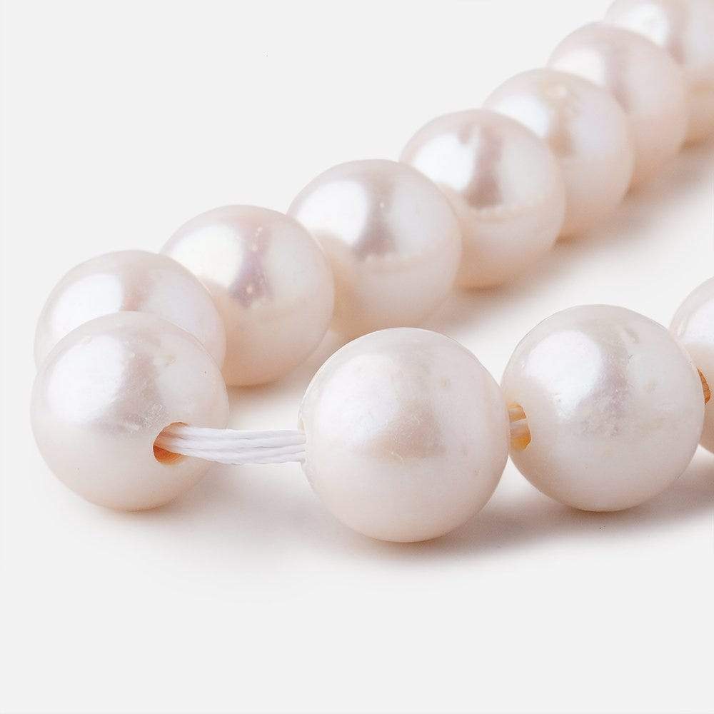 11-12mm Off White Off Round Large Hole pearls 8 inch 17 pieces AA (ONLINE ORDER ONLY)