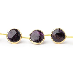 11-12mm Vermeil Bezel Sugilite Faceted Coins 6.5 inch 10 Beads (ONLINE ORDER ONLY)