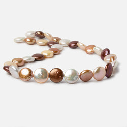 11-13.5mm Tri-Color Coin Freshwater Pearls 15.5 inch 32 pieces A Quality (ONLINE ORDER ONLY)
