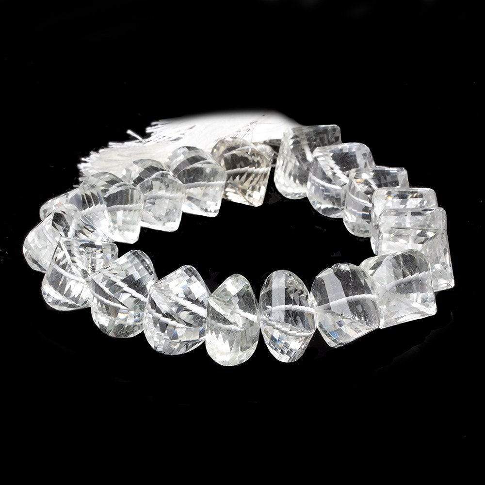 11-13mm Crystal Quartz Twist Beads 8.5 inch 19 pieces (ONLINE ORDER ONLY)