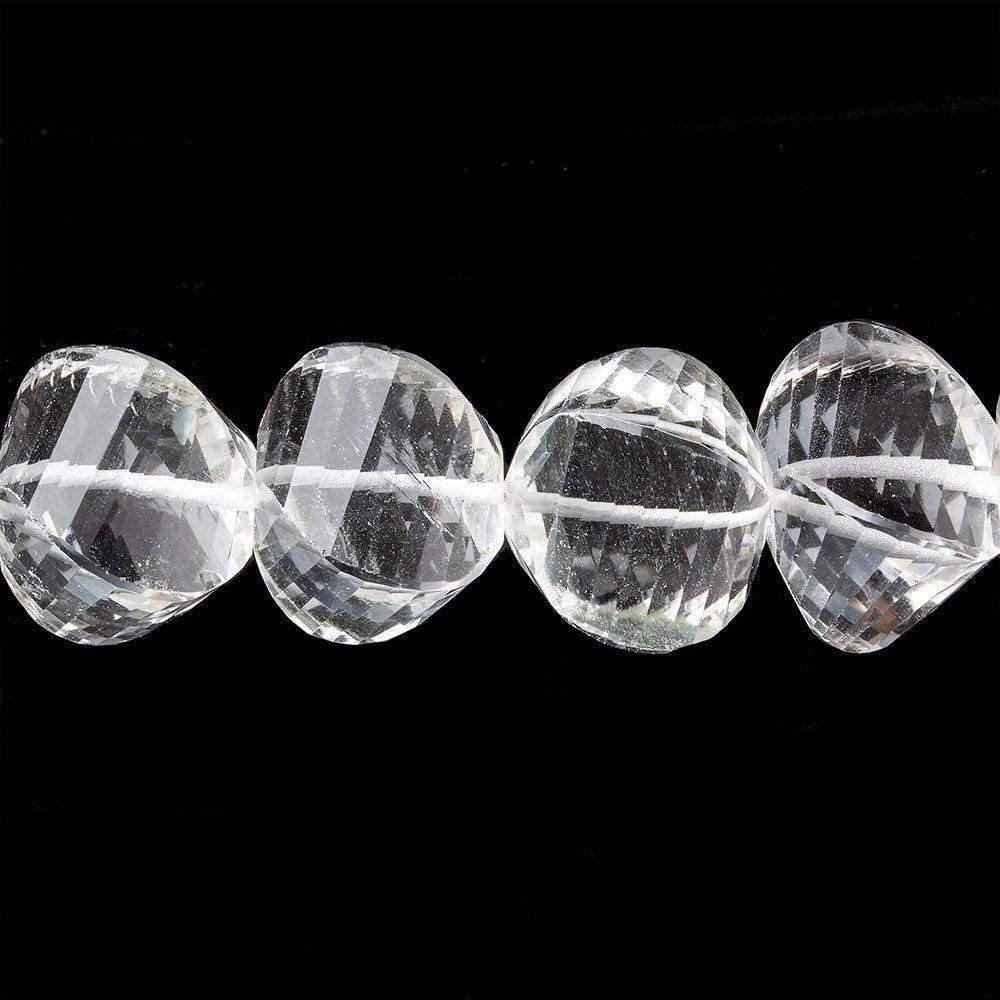 11-13mm Crystal Quartz Twist Beads 8.5 inch 19 pieces (ONLINE ORDER ONLY)
