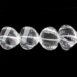 11-13mm Crystal Quartz Twist Beads 8.5 inch 19 pieces (ONLINE ORDER ONLY)