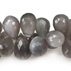 8x11-9x13mm Platinum Gray Moonstone Faceted Tear Drop Beads 8 inch 59 pieces (ONLINE ORDER ONLY)