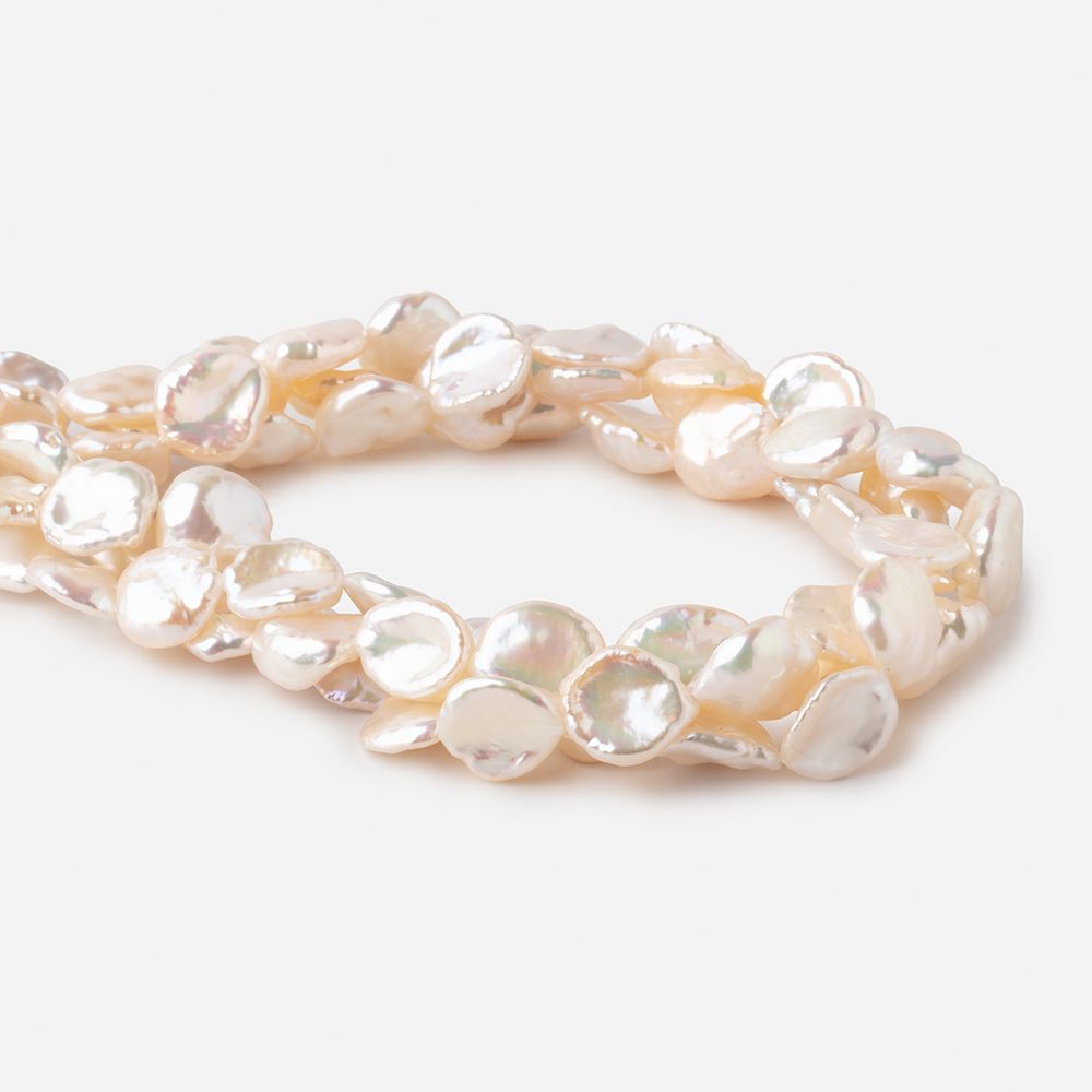11-14mm Pale Peach Straight Drilled Keshi Freshwater Pearls 16 inch 32 pieces (ONLINE ORDER ONLY)
