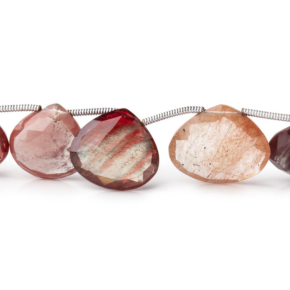 11-16mm Andesine Faceted Heart Beads 8 inch 15 pieces (ONLINE ORDER ONLY)