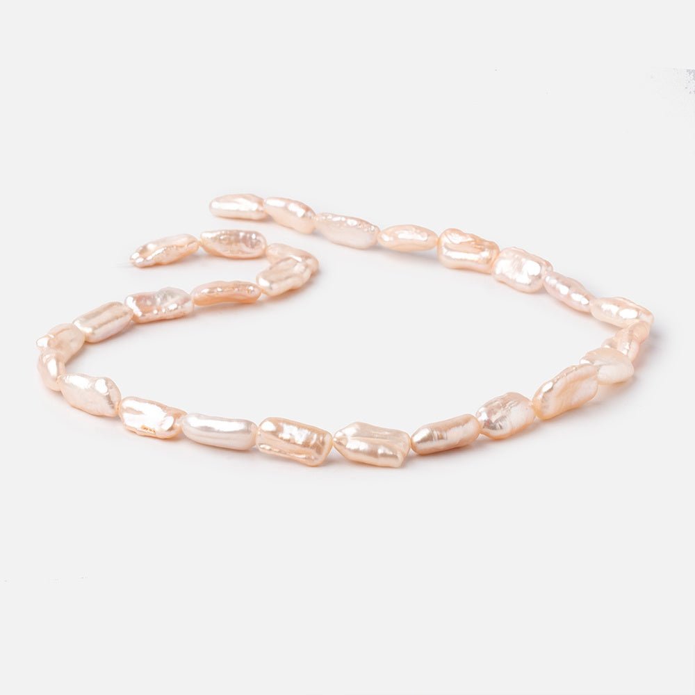11-18mm Peach Straight Drill Biwa Freshwater Pearls 16 inch 27 Beads (ONLINE ORDER ONLY)