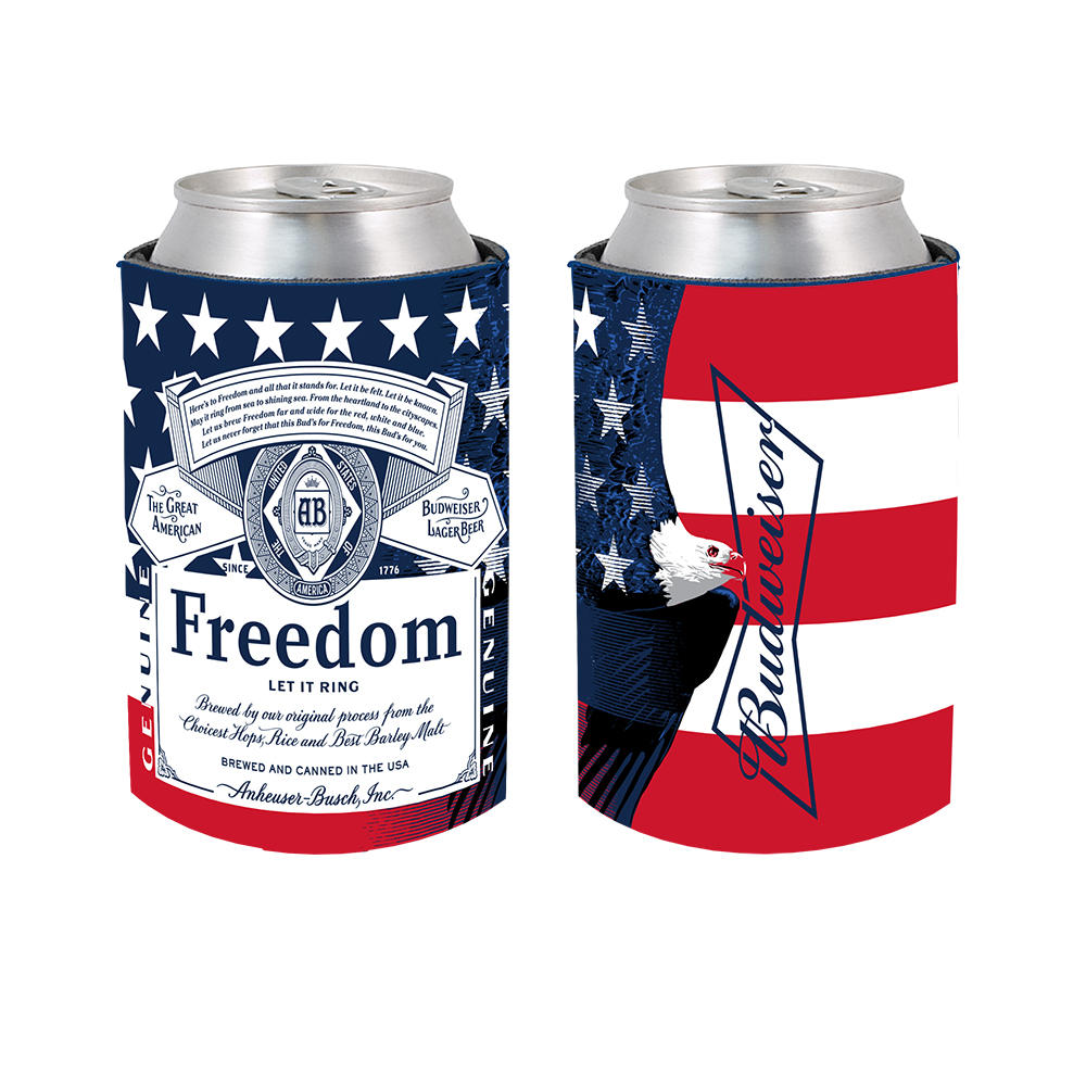 Freedom Budweiser Beer AB Cooler Fits 12 oz Aluminum Can Coozie America (Online Only)