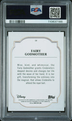 Graded 2024 Topps Chrome Disney Fairy Godmother #18 Dark Blue & Light Blue Lava #/75 Cinderella Trading Card PSA 10 Gem Mint