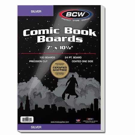 Silver Comic Backing Boards (Pack Of 100) (ONLINE ORDER ONLY)