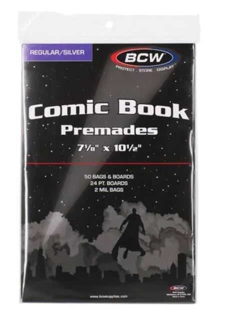 Premade Silver Bag And Boards (Pack Of 50) (ONLINE ORDER ONLY)