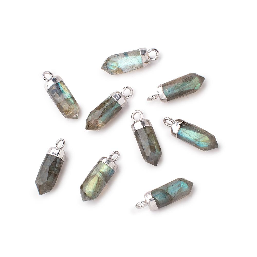 16x5mm Silver Leafed Labradorite Spike Pendant 1 piece (ONLINE ORDER ONLY)