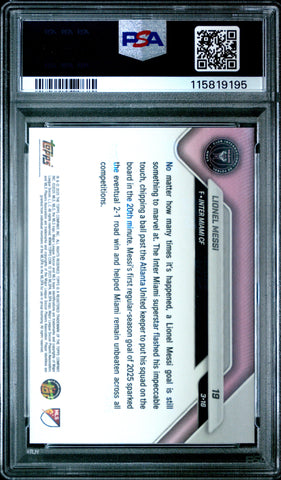 Graded 2025 Topps Now MLS Lionel Messi #19 Soccer Card PSA 10 Gem Mint (ONLINE ORDER ONLY)