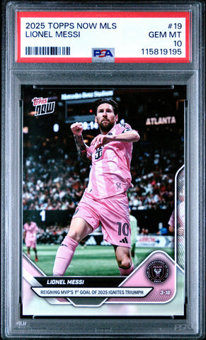 Graded 2025 Topps Now MLS Lionel Messi #19 Soccer Card PSA 10 Gem Mint (ONLINE ORDER ONLY)