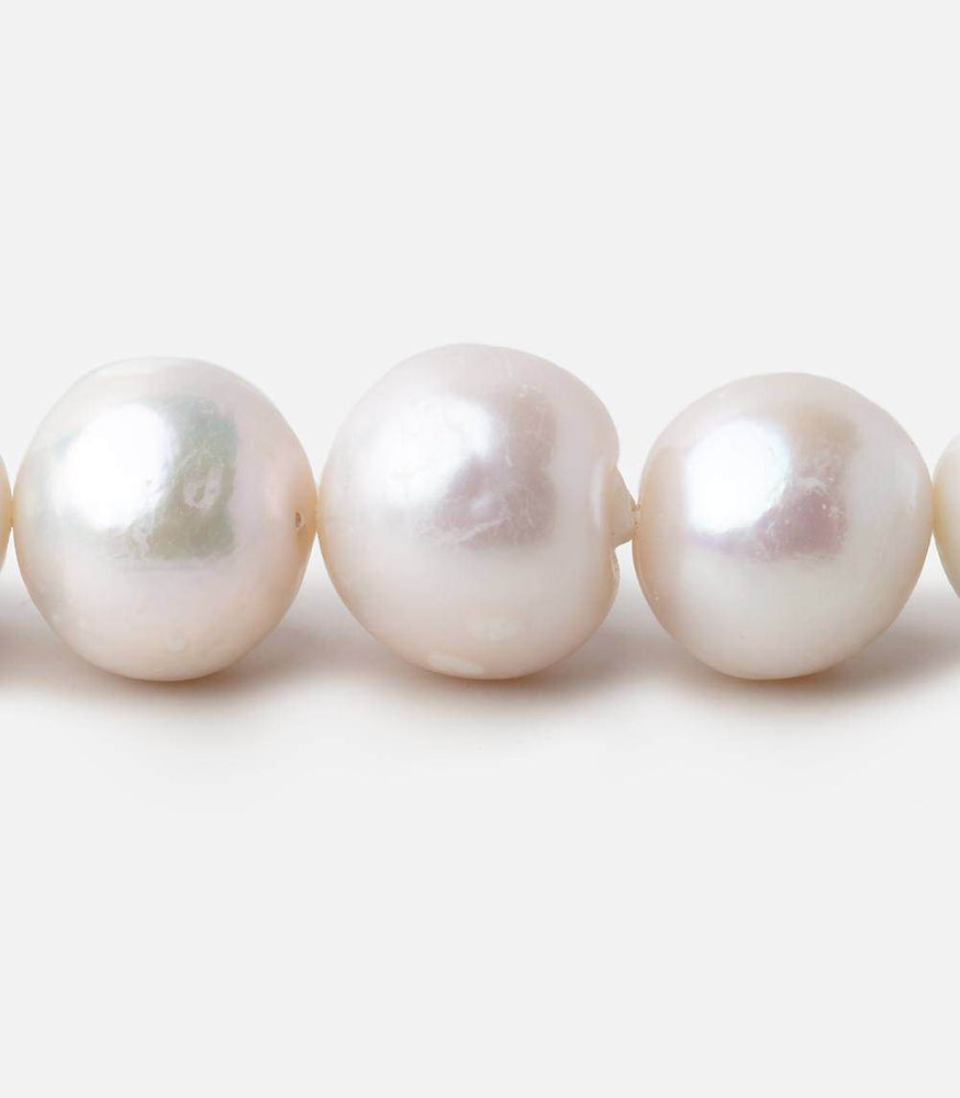 11.5x11.5-14.5x14mm White Rose' Baroque Freshwater Pearl Beads 16.5 inch 33 pcs (ONLINE ORDER ONLY)