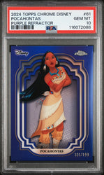 Graded 2024 Topps Chrome Disney Pocahontas #61 Purple Refractor #/199 Trading Card PSA 10 Gem Mint