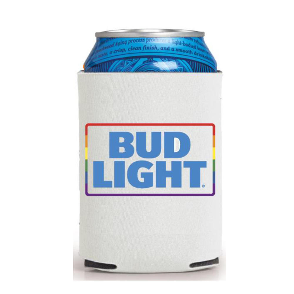 White Bud Light Pride Cooler  Fits 12 oz Aluminum Can Coozie Rainbow (Online Only)