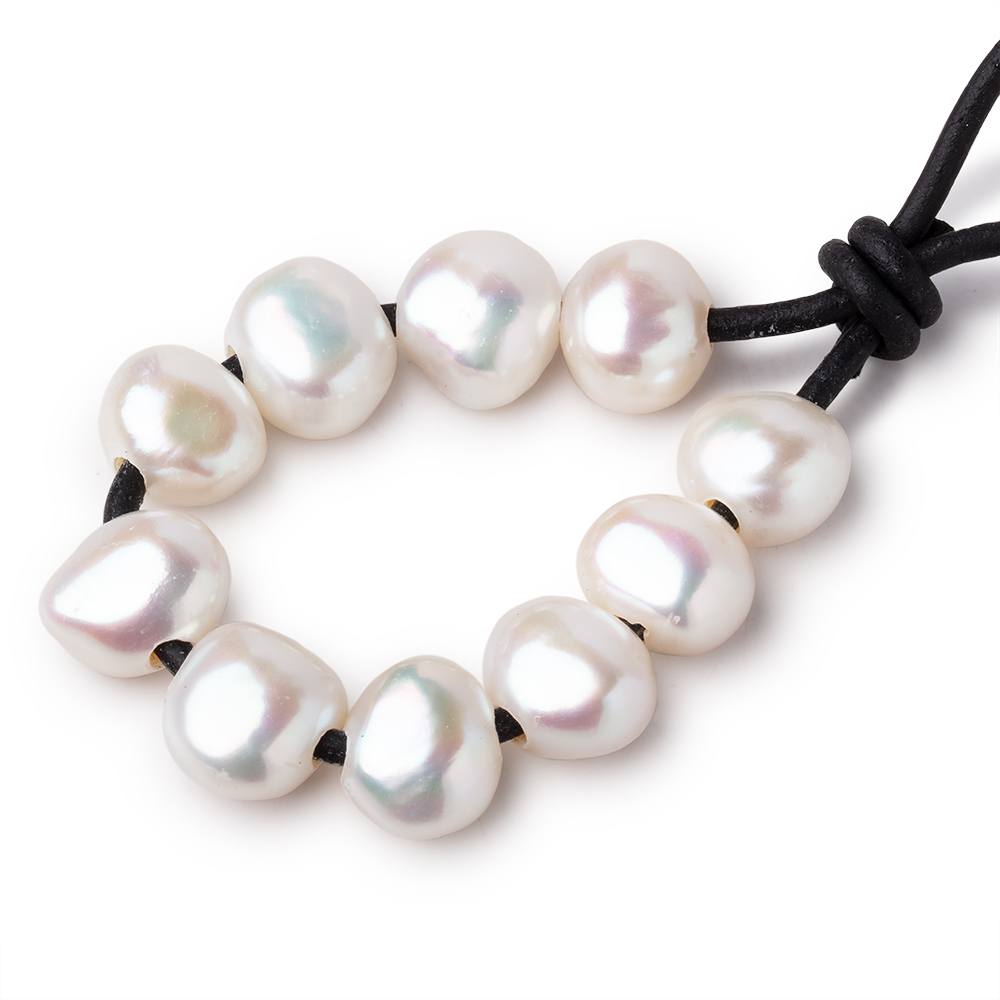11mm-12.5mm Cream Baroque 2.5mm large hole Pearl 10 pcs (ONLINE ORDER ONLY)