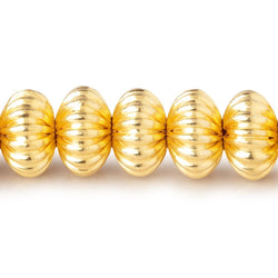 11mm 22kt Gold Plated Copper Corrugated Disc 8 inch 30 Beads (ONLINE ORDER ONLY)