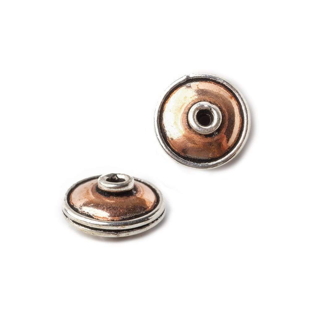 11mm Copper and Sterling Silver Plain Disc 2 beads (ONLINE ORDER ONLY)