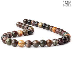 11mm Lodolite (Moss Garden Quartz) plain round large hole beads 16 inch 37 pieces A (ONLINE ORDER ONLY)