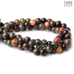 11mm Lodolite (Moss Garden Quartz) plain round large hole beads 16 inch 37 pieces A (ONLINE ORDER ONLY)