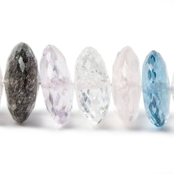 11mm Multi-gemstone German Faceted Rondelle Beads 16 inch 77 pcs AA Grade (ONLINE ORDER ONLY)