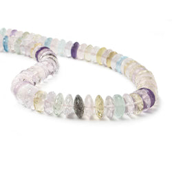 11mm Multi-gemstone German Faceted Rondelle Beads 16 inch 77 pcs AA Grade (ONLINE ORDER ONLY)