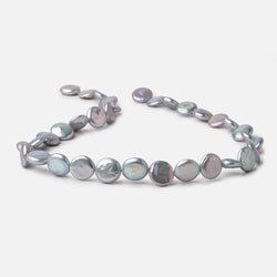 11mm Silver Coin Freshwater Pearl Beads 15 inch 34 pieces