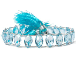 11mm Sky Blue Topaz Beads Faceted Marquise, Double Drilled 8 inch 19 pieces (ONLINE ORDER ONLY)