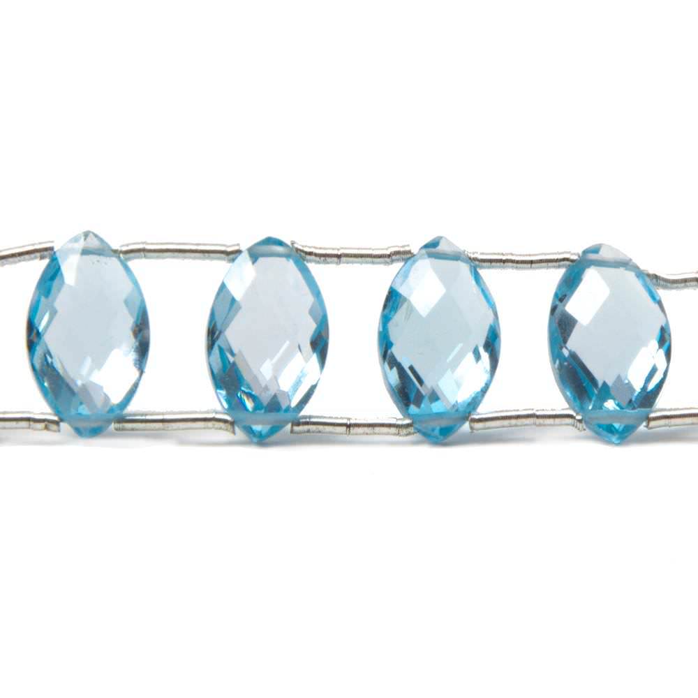 11mm Sky Blue Topaz Beads Faceted Marquise, Double Drilled 8 inch 19 pieces (ONLINE ORDER ONLY)